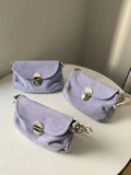 Vintage Purple Women's Faux Suede Handbags Retro Ladies Small Shoulder Crossbody Bags Simple Female Underarm Bag Tote Purse