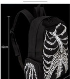 Japanese Harajuku Skull Aesthetic Black Backpacks Personality Fashion Punk Trendy Schoolbags Vintage Y2k Gothic Unisex Back Pack