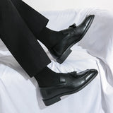 Men' shigh quality Brown leather shoes  Leisure Gentleman Comfortable Men's Lefu Shoes Lightweight and Comfortable  fashion