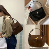 High Quality Small Square Bag Korean Fashion Designer Vintage Genuine Leather Shoulder Crossbody Handbags Women Commuter Bolsos