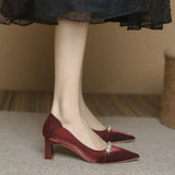 Pumps Pointed Toe Shoes for Women Ladies Summer Footwear on Heeled Pearl High Heels  White Wedding Bride Shoe E Offer 39