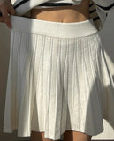 Knit Pleated Mini Skirt White For Women Spring A Line Short Skirt Woman Elastic Waist Women Knitted Black Mini Pleated Skirt