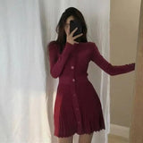Fashion Korean Mini Dresses Female Autumn Winter Sexy Bodycon  Wrap White Short Women's Sweater Knitted One-piece Dress Hit