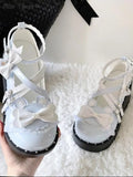 Lolita Sweet Sandals Women Japanese Style Bow Lace Kawaii Mary Janes Shoes Buckle Design Round Toe Casual platform Shoes