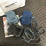 Sewing Thread Women's Shoulder Bag New Women's Crossbody Bag Mobile Phone Bag Hot Selling Design Mini Denim