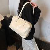 Korean Fashion Casual Women Simple Solid Color Soft PU Leather Designer Shoulder Bag Female Handbags and Purses