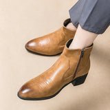 New Fashion American style Mid-Calf Ankle Boots Cowboy Boots Outdoor Men Boots Luxury Business Designer Men's Dress Shoes