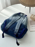 New Niche Korean Version Gradient Washed Denim Backpack Versatile Casual Portable Student Backpacks