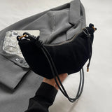 Small Suede Leather Shoulder Bags For Women Winter Y2K Korean Fashion Trend Crossbody Bag Lady Handbags And Purses