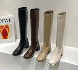 Slim Woman High Boots Fashion Women Knee-High Boots High Heel Women's Shoes Winter Soft Leather Long Boots