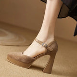 Ladies Summer Footwear Shoes for Women Chunky Heels Formal Pointed Toe High Black Block Heel Pumps on Heeled Slip Quality F