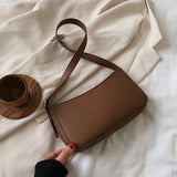 Cute Solid Color Small PU Leather Shoulder Bags For Women Fashion hit Simple Handbags And Purses Female Travel Totes