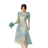 Harajuku Floral Dress for Women Party French Vintage Retro Office Lady Casual Club Mini Sexy Dresses Summer New Clothes