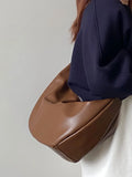 Vintage Design Women's Shoulder Bags Solid Color College Girls Messenger Bag Pu Leather High Capacity Female Tote Purse Handbags