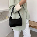 Fashion Women New Shoulder Underarm Bags Casual Ladies Pure Color Small Purses Handbags Elegant PU Leather  Bags