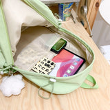 New Simple Solid Color Women Backpack Large Capacity Student Laptop Backpack Cute Girl Leisure Travel School Bags Nylon Book Bag