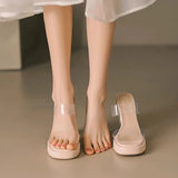 Woman Slippers Clear Shoes For Women Transparent Slides Heeled Sandals Outside Wedding Jelly With Premium Luxury Pvc