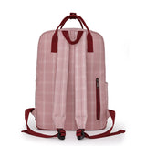College School Bags Portable Handle Women Laptop Rucksack Plaid Patchwork Book Backpack for Teenage Girls Boys Travel Rucksack
