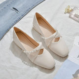 Shoes for Women Moccasins Block Heel Woman Pumps Office Chunky Heels Pearl Quick Delivery on Promotion Y2k Footwear High Quality
