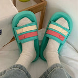 Platform Sandals on Beach Summer Thick Junior Woman Slippers Open Toe Slides Bathroom Shoes for Women Original Sale Offer Y