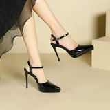 New Plus-size Women Sandals Extreme High Heels Shoes Summer Pointed Toe Ladies Solid Dress Shoes