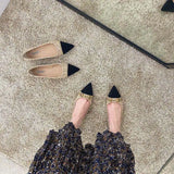 Pointed Toe Low Heel Elegant Office Shoes For Women Luxury Leather Casual Ladies Summer Footwear Y2k Non Slip Genuine Mark