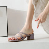 Women's Slippers and Ladies Sandals Outside Open Toe with Heel Shoes Roman Slides Casual Non Slip New Style  Trend Luxury 39