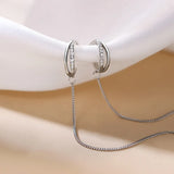 Silver Plated Earrings Long Tassel Ear Line For Female Simple Personality Ear Clips Shiny Jewelry Gift 925 Stamp