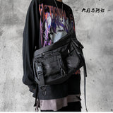 Shopper Nylon Shoulder Gothic Black Crossbody Messenger Tote Bags For Men Women's Hip Hop Techwear Satchel Waist Goth Postman