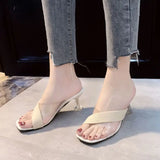 Transparent Open Toe Sandals Summer Woman Slippers Sexy Clear Outside Heeled Shoes for Women Slides W B Unique Shoe F Sale