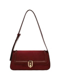 Vintage Elegant Red Shoulder Bag For Women High Street Luxury Designer Handbag Female Retro Purse Underarm Bag Y2k