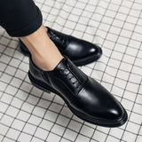 Fashion Business Formal Leather Shoes Men Summer Low-top Solid Wedding Shoes Black Oxford Pointed Office Shoes Plus Size 46