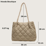 Padded Shoulder Bags For Women Winter Warmful Designer Handbag Diamond Pattern Nylon Drawstring Large Capacity Shopper Tote