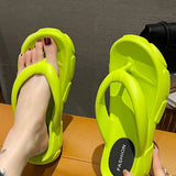 Women's Slippers and Ladies Sandals Shoes with Heel Summer Thick Flip Flops Slides Platform on Beach New Style 39 Wholesale