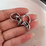 Stainless Steel Star Moon Heart Hoop Earrings For Women Men Punk Hip Hop Earrings Trend Y2K Fashion Jewelry Ear Accessories