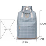 College School Bags Portable Handle Women Laptop Rucksack Plaid Patchwork Book Backpack for Teenage Girls Boys Travel Rucksack