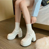 Women's Shoes Mary Jane Gothic Evening Round Toe Pumps on Heeled Ladies High Heels Platform Japanese Style Lolita with Discount