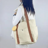 Tote Bag Large Capacity Versatile Shoulder Bag  Preppy Style Student Handbag High Quality Utility Canvas Mother Composite Bag