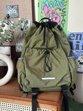 Korean Vintage Preppy Students Schoolbags Trendy All Match Drawstring School Backpack Simple Unisex Sport Casual Travel Rucksack