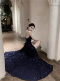 Elegant Backless Split Sequin Long Dresses for Women Summer Sexy Fashion Luxury Slim Bandage Robe Evening Party Female Clothing