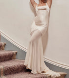 Elegant Women Spring High Chiffon Splicing Dress Slim Backband Wrapped Hip Forged Face Dress Elegant Floor Evening Dress