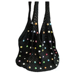 Beading Hollow Women's Shoulder Bags Youth Beach Woven Handbags Leisure Vacation Style Fabric Casual Bolsas Para Mujeres