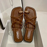 Slides Indoor Summer  Low Heel Black Shoes Women's Slippers And Ladies Sandals Open Toe Original Chic Point Hot Price 39 Pvc