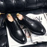 Luxury Business Formal Leather Shoes Black Men's Casual Suit Wedding Oxford Shoes Brown Pointed Office Shoes