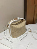 Summer New Grass Weaving Small Bag Casual Women's Bag Handheld One Shoulder Crossbody Bag