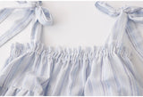Sweet Hot Girl French Style Striped Lace-up Bow Loose Suspender Vest Women's New Summer Sleeveless Casual All-match Sling Tops