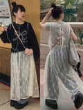 Round Neck Vest Dress Women Fashion Lace-up Bow Print Chi Lady Dress New Spring Summer Simple Soft Sleeveless Female Dress