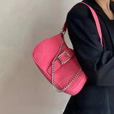 Women's Shoulder Bags Vintage Solid Color Underarm Bag Chain Designer Crossbody Bags Girls Handbags and Purse Сумка у2к