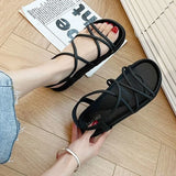 Orthopedic New Sandal Woman Summer Beach Without Heel Comfortable Flat Women Roman Espadrilles Sandals Black Pink Red Sexy