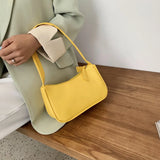 Fashion Women New Shoulder Underarm Bags Casual Ladies Pure Color Small Purses Handbags Elegant PU Leather  Bags